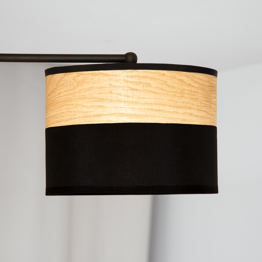 Plafoniera ALBA 3xE27/15W/230V Ø 66 cm nero/marrone