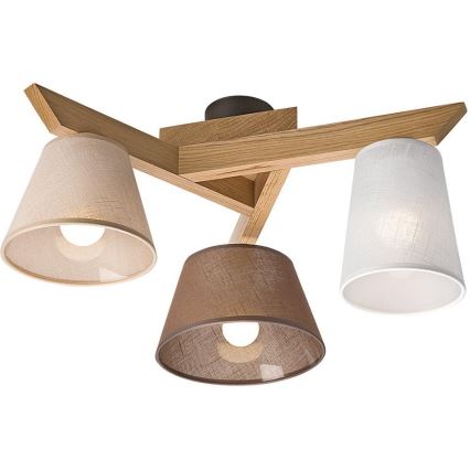 Plafoniera ANTONIO 3xE14/40W/230V rovere