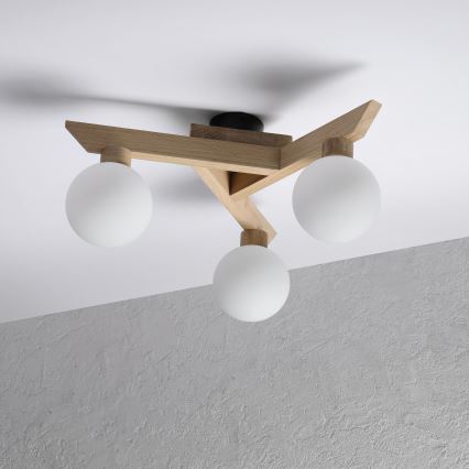 Plafoniera ANTONIO 3xG9/5W/230V rovere/bianco