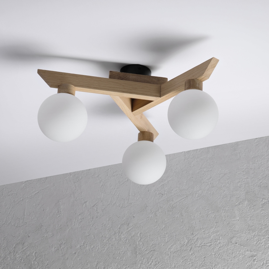 Plafoniera ANTONIO 3xG9/5W/230V rovere/bianco