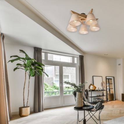 Plafoniera a soffitto ANTONIO 5xE14/40W/230V rovere