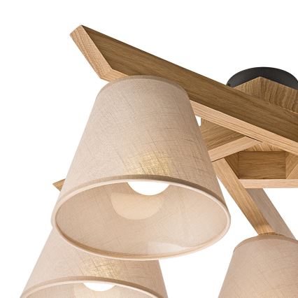 Plafoniera a soffitto ANTONIO 5xE14/40W/230V rovere