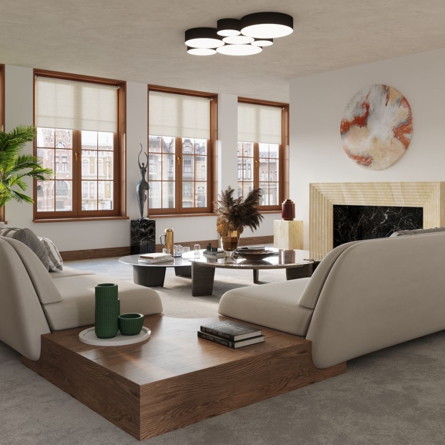 Plafoniera ARENA 4xE27/60W/230V nero