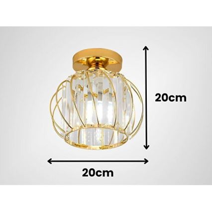 Plafoniera BELLA 1xE27/40W/230V Ø 20 cm dorata