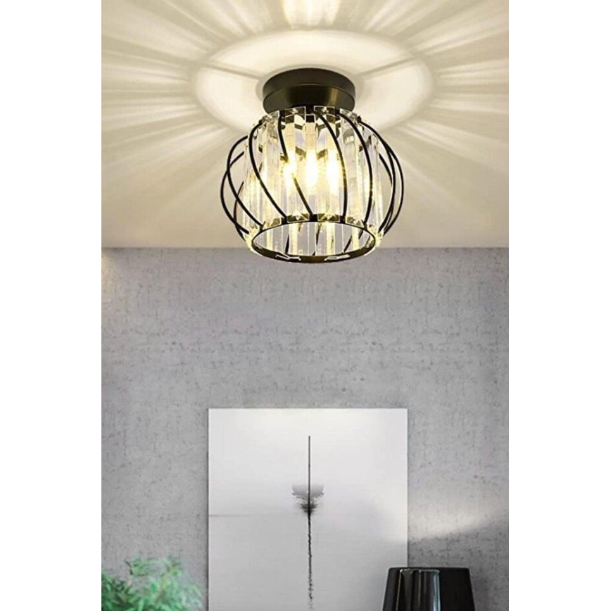 Plafoniera BELLA 1xE27/40W/230V Ø 20 cm nera