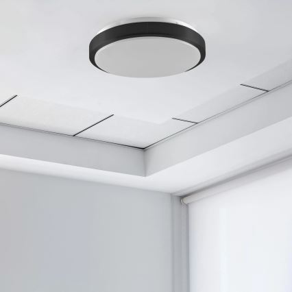 Plafoniera BENEDYKT 2xE27/20W/230V diametro 33 cm nero
