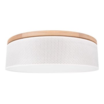 Plafoniera BENITA 4xE27/25W/230V diam. 58 cm crema/rovere