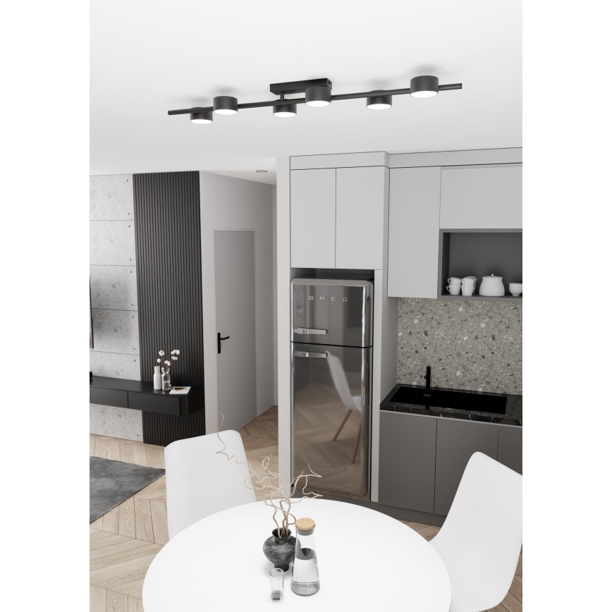 Plafoniera BET 6xGX53/12W/230V nero