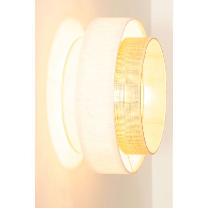 Plafoniera BOHO 1xE27/60W/230V Ø 40 cm bianco/iuta