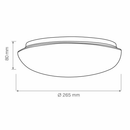 Plafoniera BONIFACY 1xE27/20W/230V diametro 26,5 cm bianco