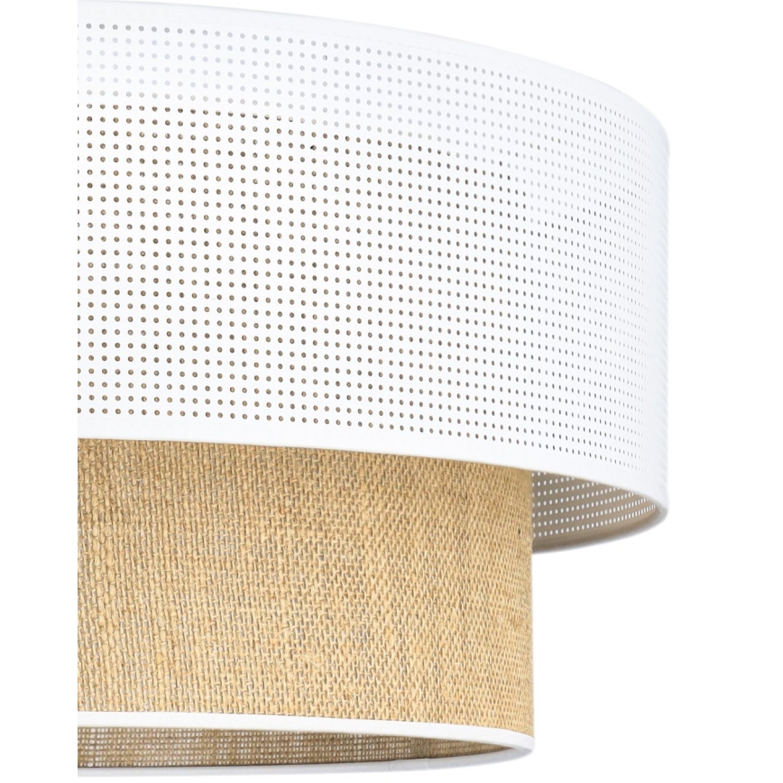 Plafoniera BORHO 1xE27/60W/230V Ø 40 cm bianco/iuta