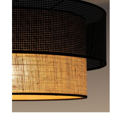 Plafoniera BORHO 1xE27/60W/230V Ø 40 cm nero/iuta