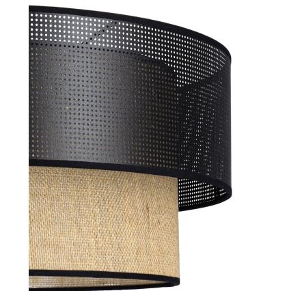Plafoniera BORHO 1xE27/60W/230V Ø 40 cm nero/iuta