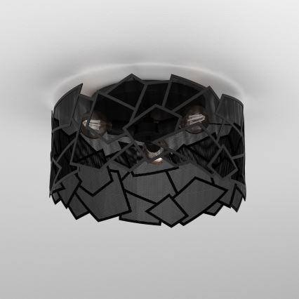 Plafoniera CAMO 3xE27/15W/230V nero