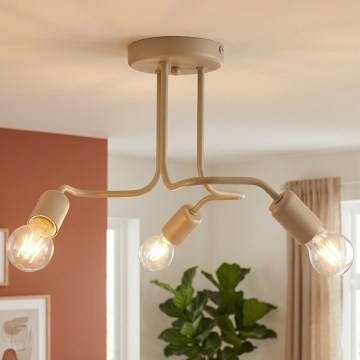 Plafoniera CHARLIE 3xE27/15W/230V beige