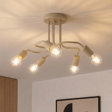 Plafoniera CHARLIE 5xE27/15W/230V beige