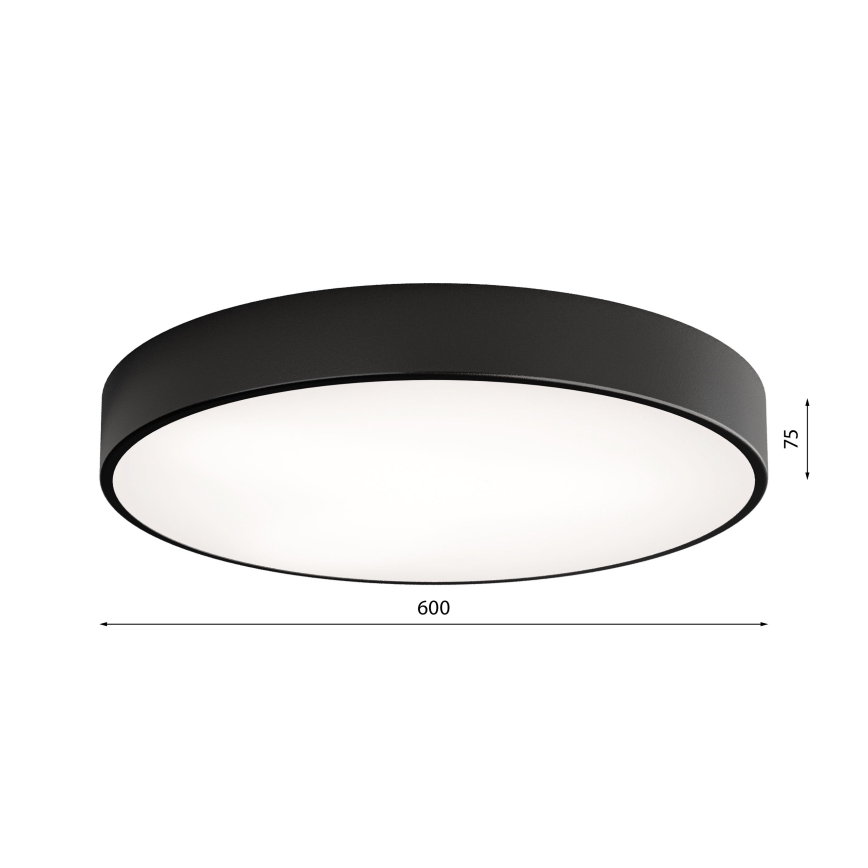 Plafoniera CLEO 5xE27/24W/230V d. 60 cm nero