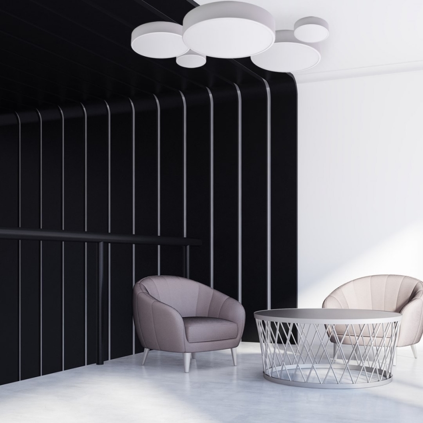 Plafoniera CLEO con sensore di movimento e sensore crepuscolare 1xE27/40W/230V Ø 20 cm bianca