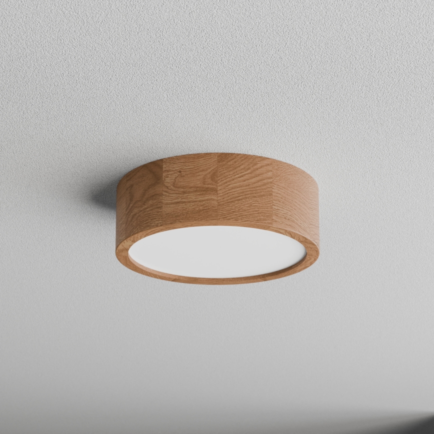 Plafoniera con sensore di movimento e sensore crepuscolare CLEO 2xE27/24W/230V diam. 27,5 cm rovere