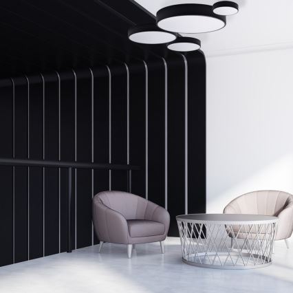 Plafoniera CLEO con sensore di movimento e crepuscolare, 1xE27/40W/230V, diam. 20 cm, nera