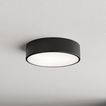 Plafoniera CLEO con sensore di movimento e crepuscolare 2xE27/24W/230V Ø 30 cm nero