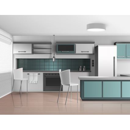 Plafoniera da soffitto CLEO con sensore di movimento e crepuscolare, 3xE27/24W/230V, Ø 40 cm, grigia