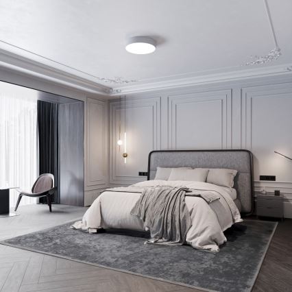 Plafoniera da soffitto CLEO con sensore di movimento e crepuscolare, 3xE27/24W/230V, Ø 40 cm, grigia