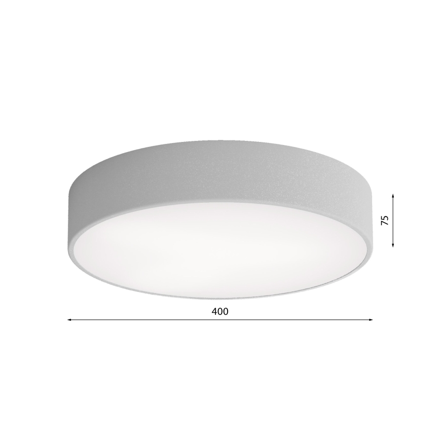 Plafoniera da soffitto CLEO con sensore di movimento e crepuscolare, 3xE27/24W/230V, Ø 40 cm, grigia