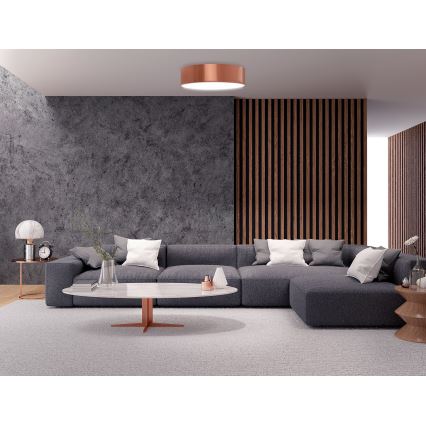 Plafoniera CLEO con sensore di movimento e sensore crepuscolare, 3xE27/24W/230V, Ø 40 cm, finitura ramata