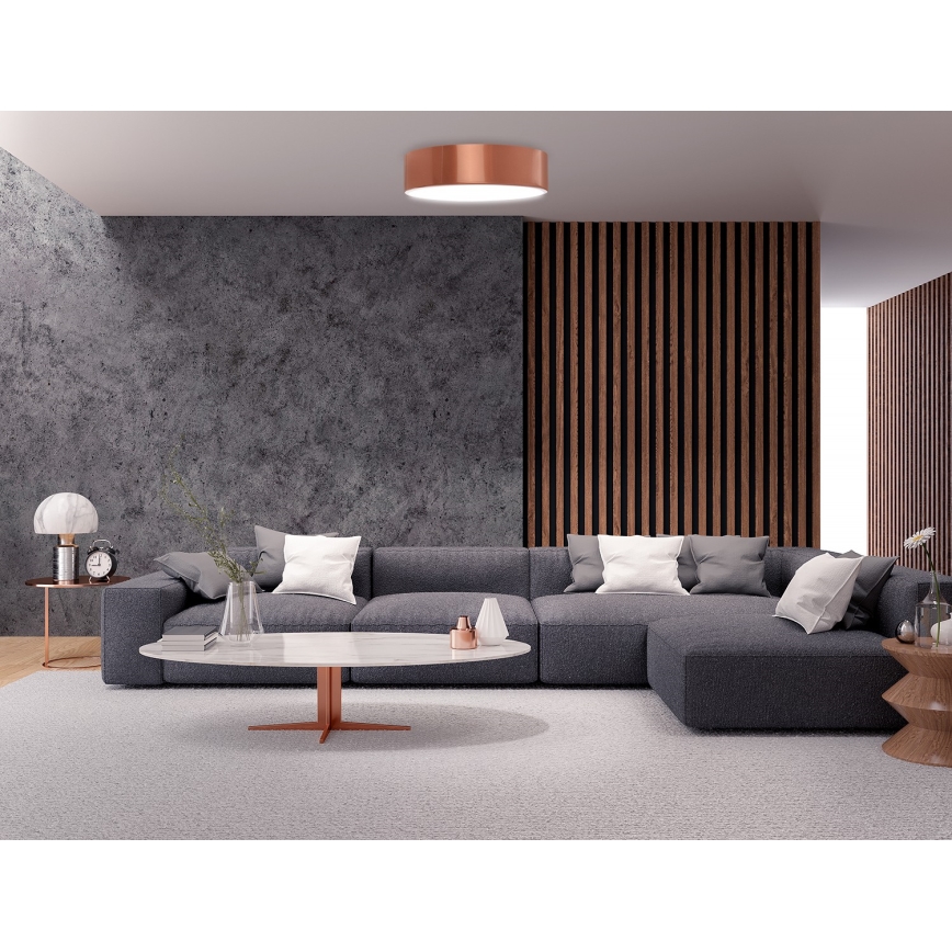 Plafoniera CLEO con sensore di movimento e sensore crepuscolare, 3xE27/24W/230V, Ø 40 cm, finitura ramata