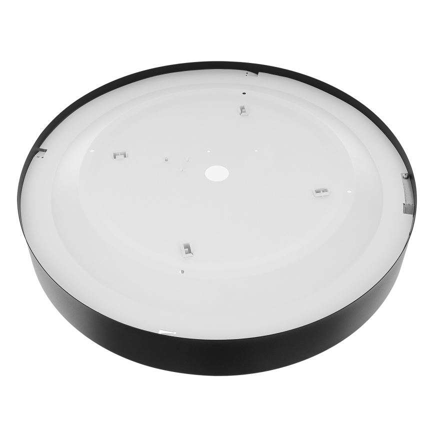 Plafoniera CLEO con sensore di movimento e crepuscolare 4xE27/24W/230V Ø 50 cm nera