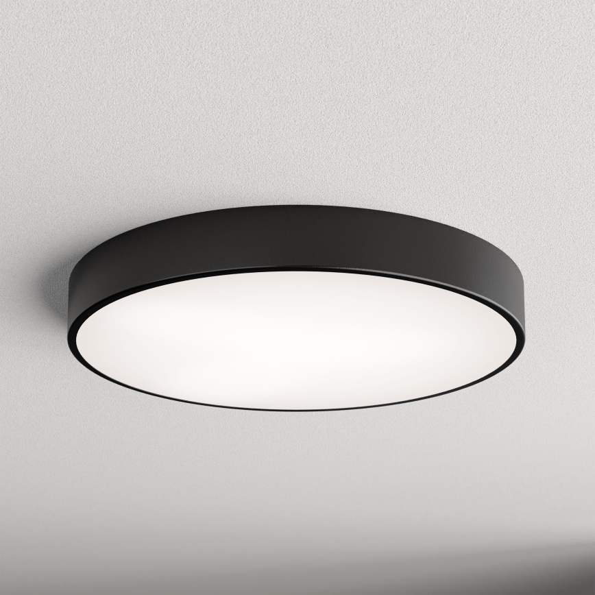 Plafoniera CLEO con sensore di movimento e crepuscolare integrati, 5xE27/24W/230V, diametro 60 cm, nero
