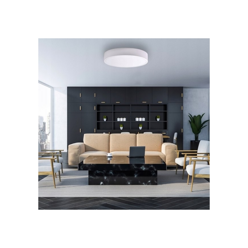 Plafoniera con sensore di movimento e crepuscolare CLEO 6xE27/24W/230V pr. 80 cm bianco