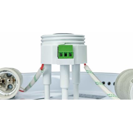 Plafoniera con sensore di movimento e sensore crepuscolare MANA 2xE27/40W/230V Ø 30 cm bianca