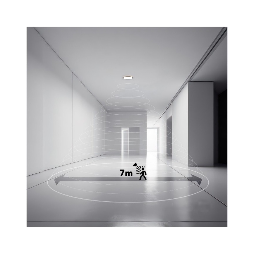 Plafoniera LED per bagno con sensore di movimento e crepuscolare NIVERA LED/12W/230V IP54 3000/4000/6000K Ø 22,5 cm nera + telecomando