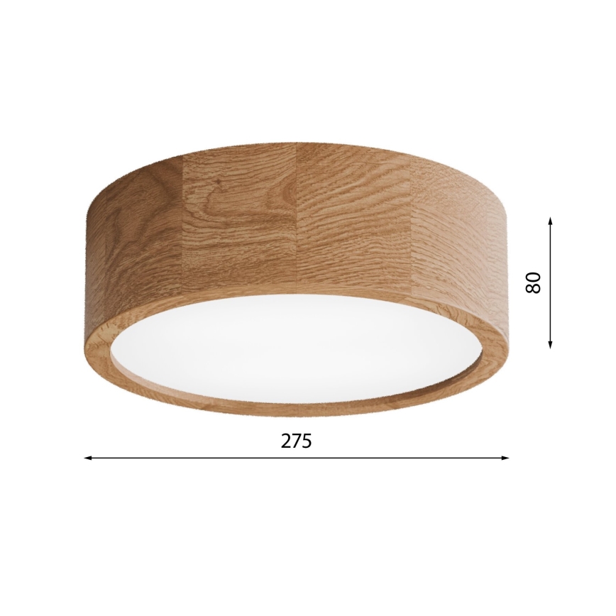Plafoniera da bagno CLEO 2xE27/24W/230V IP54 diametro 27,5 cm quercia