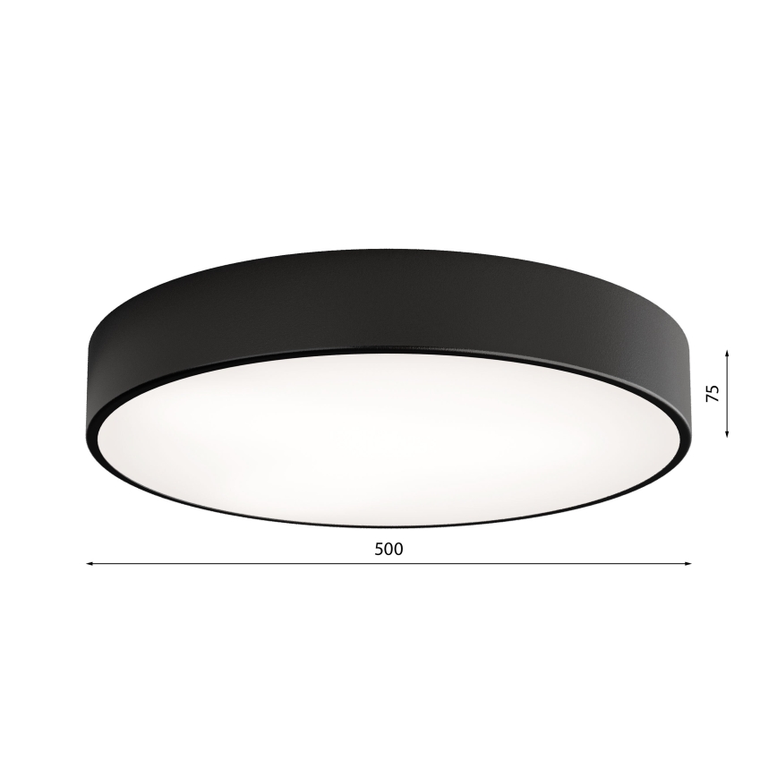 Plafoniera da bagno CLEO 4xE27/24W/230V diametro 50 cm nero IP54