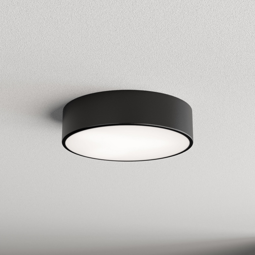 Plafoniera da bagno con sensore CLEO 2xE27/24W/230V Ø 30 cm nero IP54