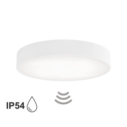 Plafoniera da bagno con sensore CLEO 4xE27/24W/230V Ø 50 cm IP54 bianco