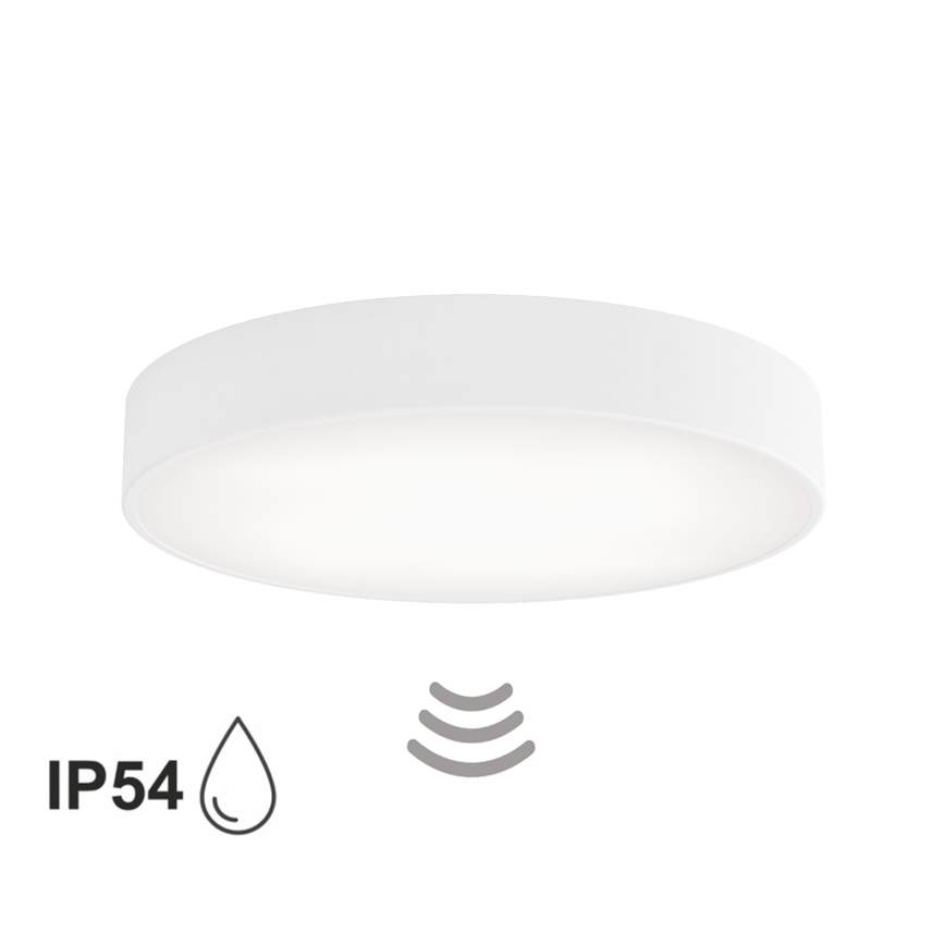 Plafoniera da bagno con sensore CLEO 4xE27/24W/230V Ø 50 cm IP54 bianco