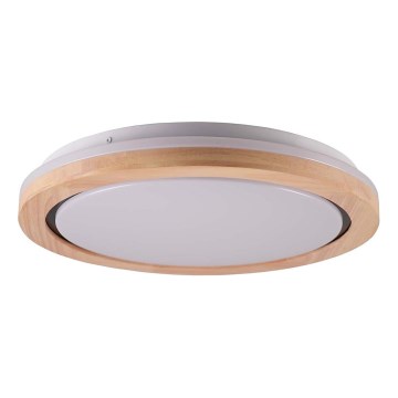 Plafoniera da bagno in legno con LED, 24W/230V, Ø 39 cm, IP44, rovere