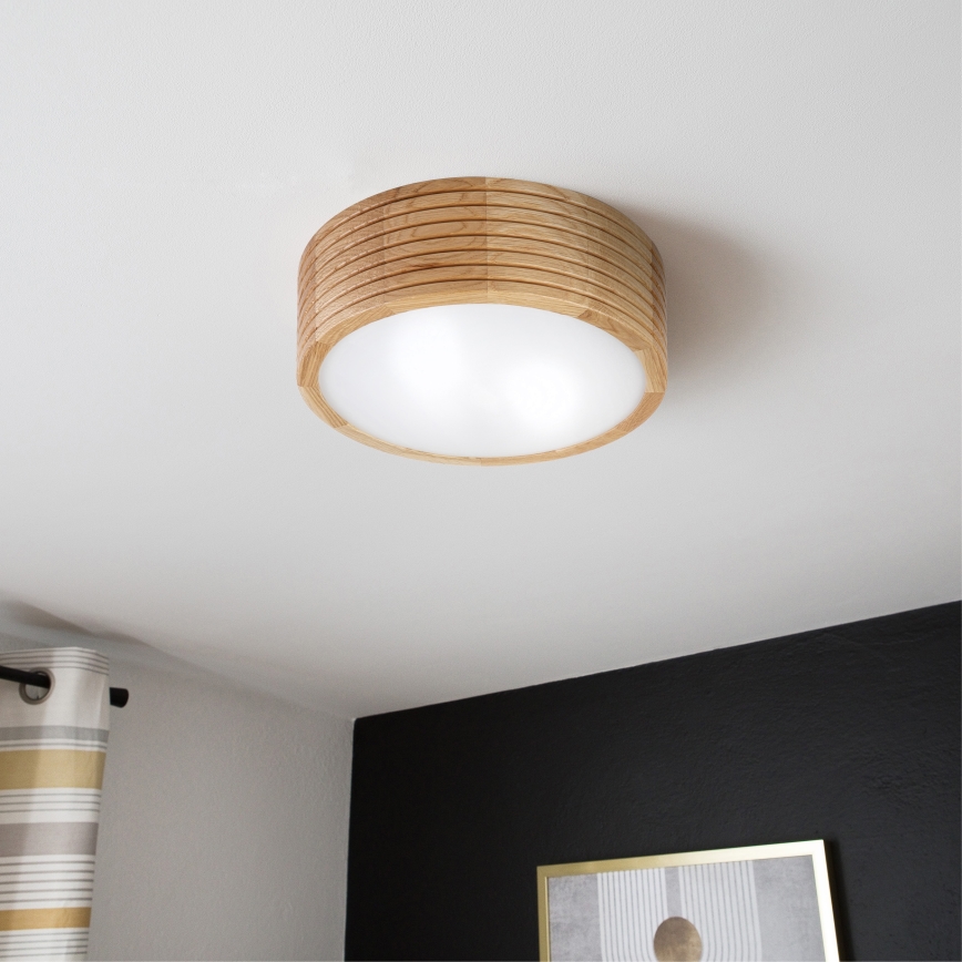 Plafoniera da bagno LINARO 2xE27/15W/230V IP54 rovere Ø 27 cm