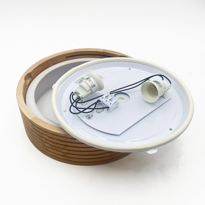 Plafoniera da bagno LINARO 2xE27/15W/230V IP54 rovere Ø 27 cm