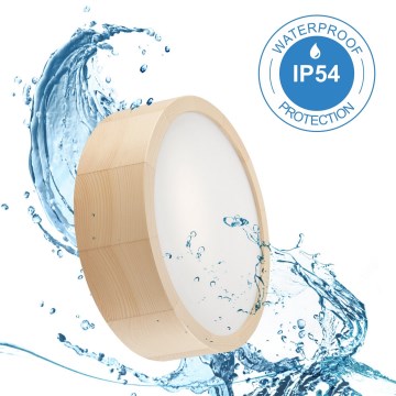 Plafoniera da bagno NATURAL 2xE27/15W/230V IP54 pino ø 27 cm - FSC certificato
