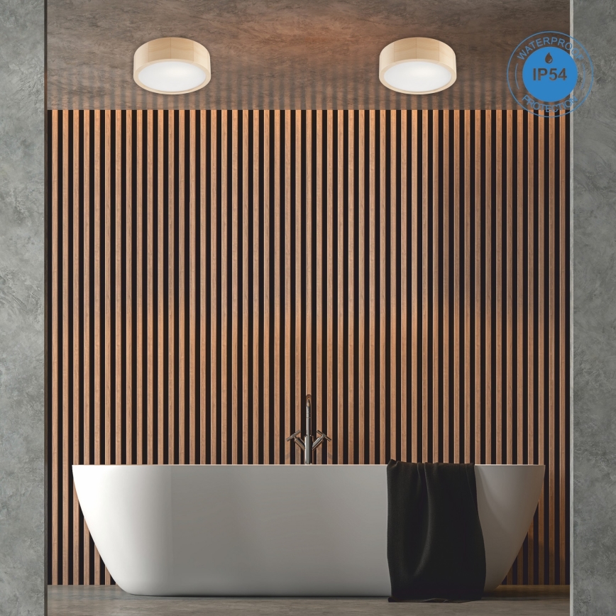 Plafoniera da bagno NATURAL 2xE27/15W/230V IP54 pino ø 27 cm - FSC certificato