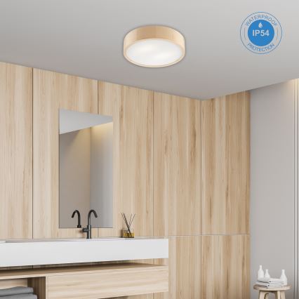 Plafoniera da bagno NATURAL 3xE27/15W/230V IP54 pino ø 37 cm - FSC certificato