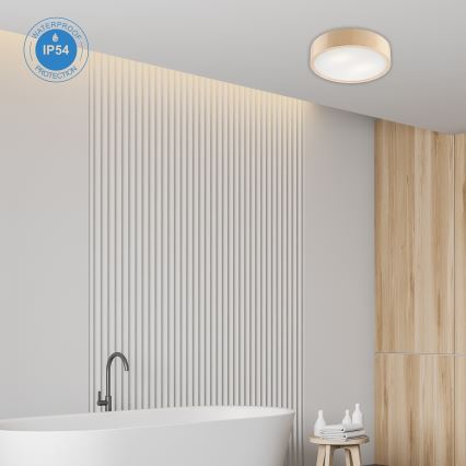 Plafoniera da bagno NATURAL 3xE27/15W/230V IP54 pino ø 37 cm - FSC certificato
