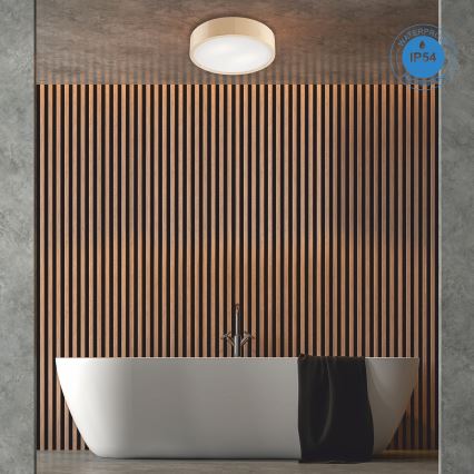 Plafoniera da bagno NATURAL 3xE27/15W/230V IP54 pino ø 37 cm - FSC certificato