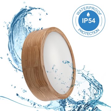 Plafoniera da bagno OAK 2xE27/15W/230V IP54 rovere Ø 27 cm
