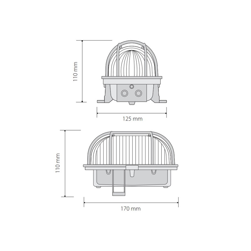 Plafoniera da esterno OVAL 1xE27/60W/230V IP44 marrone
